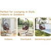 Gulches Grey  Indoor/outdoor Outdoor Egg Swing Chair with Stand Wicker Rattan Hanging Chair - 3 of 4