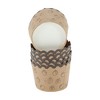 Unique Bargains Disposable Baking Cups Wood Pulp Paper PE Coating Reddish Brown Khaki 2.36"x1.77" 50 Pcs - 3 of 4