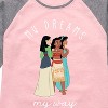 Girls' - Disney Princess - My Dreams My Way Shirt Tail Raglan Graphic T-shirt - 2 of 4