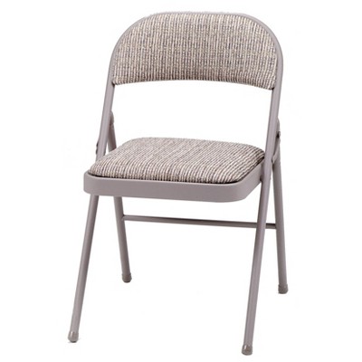 MECO 037.25.3S4 Sudden Comfort Deluxe Indoor/Outdoor Steel Metal Fabric Padded Folding Fold Up Party Card Chair, Chicory Lace and Motif Gray (4 Pack)