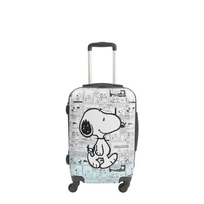 Peanuts Comic Strip Printed 21" Spinner Suitcase - White