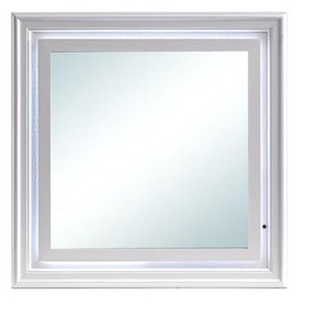 Passion Furniture Verona 38 in. W x 38 in. H Square Wood Frame Pearl White Dresser MIrror - 1 of 4