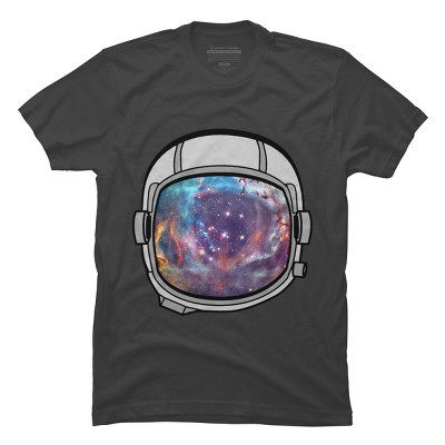 Men's Design By Humans Space Helmet By JOlorful T-Shirt