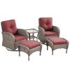 Gymojoy 5 Pieces Outdoor Swivel Chair Glider Chairs with Ottoman and Side Table - 3 of 4