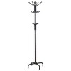 Okak Elegent Metal Freestanding Coat Rack with 3-Tier Hooks, Hall Tree with Minimalism Design, Storage Rack for Living Room, Bedroom, Black - 2 of 4