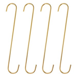 Unique Bargains High Manganese Steel Extra Long S Hooks and Hangers 4 Pcs - 1 of 4