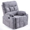 GlasFlength Accent Recliner Chairs, Wide Recliner, Adjustable Single Recliner Chair, for Living Room, Bedroom, Apartment, Gray, 34.3"*36.6"*42.1" - 2 of 4