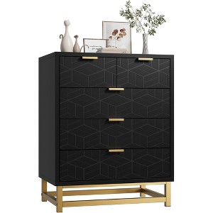 Drawer Storage Cabinet, Dresser for Bedroom, 53.5" Dresser Organizer with Metal Handle and Legs - 1 of 4