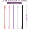 JDICTION 5-PCS Reusable Silicone Stir Sticks, Large Epoxy Resin Paint Mixing Tools For Glitter Tumblers DIY Crafts In 5 Colors - 2 of 4