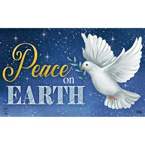 Briarwood Lane Doormat 30x18 Indoor Outdoor Peace on Earth Dove Christmas For Christmas Doormat - 1 of 4
