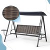 Sapphtopaz Porch Swing Chair 3-Seat Swing Glider with Cushion Outdoor Swing Chair with Adjustable Canopy and Stand for Garden, Backyard, Patio - 4 of 4