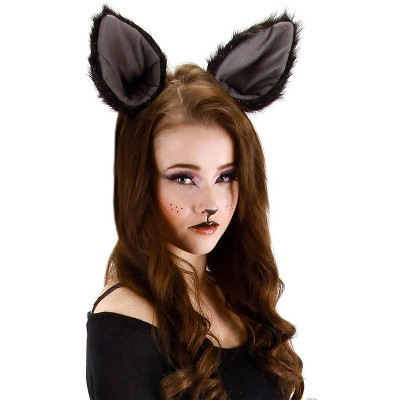 HalloweenCostumes.com  Women  Cat Ears Deluxe Headband, Black/Gray