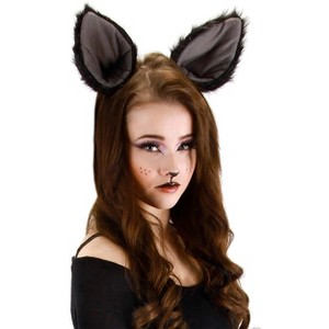 HalloweenCostumes.com  Women  Cat Ears Deluxe Headband, Black/Gray - 1 of 4