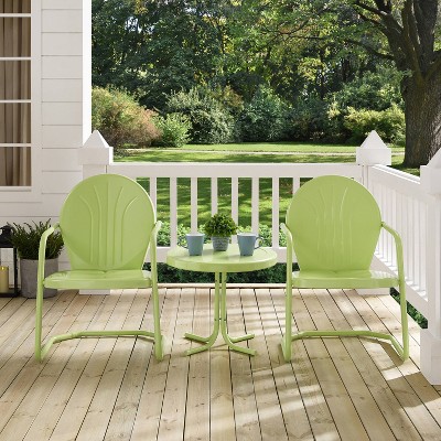 Key Lime Powder-Coated Metal 3-Piece Outdoor Conversation Set