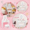 Wpond Kids Vanity Set with Mirror and Drawer - Pretend Play Dress-Up Fun, Lights & Wooden Makeup Playset for Girls 4-9 Yrs - 4 of 4