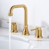 WOWOW 8 in. Widespread Double Handle Bathroom Faucet with Pop-up Drain Kit - 3 of 4