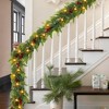MOEPISY 6.5FT Prelit Christmas Garland with Lights, Realistic Lighted Faux Cedar Garland with Red Berry - 4 of 4