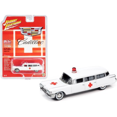 1959 Cadillac Ambulance White "Special Edition" Limited Edition to 3600 pieces 1/64 Diecast Model Car by Johnny Lightning