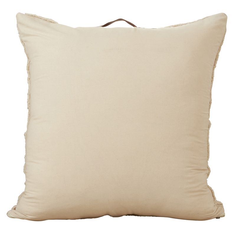 Saro Lifestyle Printed + Tufted Floor Pillow - Poly Filled, 30" Square, Natural, 4 of 5
