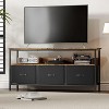 Jojoka 47.2 Inch Dresser TV Stand Fits for TVs up to 55 Inch, Small Media Console Table with 3 Fabric Drawers and Open Shelf - 3 of 4