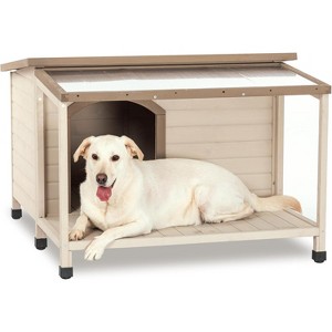 Dog House Outdoor Weatherproof with Open Roof and Terrace,Waterproof Indoor Dog Kennel Doghouse Shelter for Small to Medium Dogs - 1 of 4
