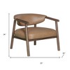HomeRoots 33" Brown and Dark Brown Faux Leather And Wood Arm Chair - 3 of 4
