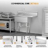 winado 3 Compartment Stainless Steel Sink With Right Side Drainboard - 3 of 4