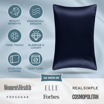 Midnight Blue Satin Standard/Queen Pillowcase Set