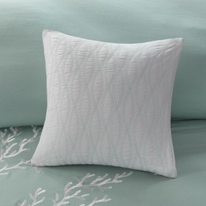 SEVOBAL Bed Pillows Square Pillow in Ivory, Embroidered Conch Shell Decorative Accent Pillow for Bedroom, Multicolored, 15.35"*7.68"*8.66" - 1 of 4