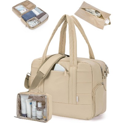CLUCI Duffle Bag for Business Travel, Weekender Puffer Carry On With Shoe Compartment, Overnight Women's Bag With Laptop Storage