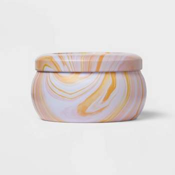 12oz Marble Tin Candle Candied Ginger & Vanilla Tan - Threshold™