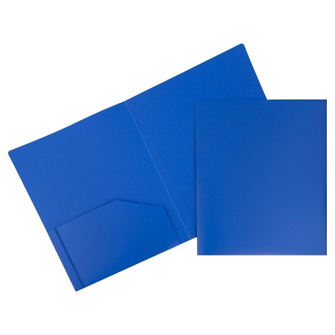 Jam 6pk 2 Pocket Heavy Duty Plastic Folders - Blue : Target