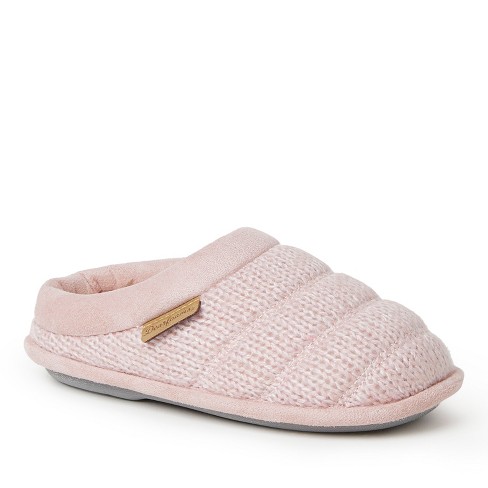 Dluxe By Dearfoams Girls' Happy Face Scuff Slippers - Light Pink