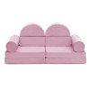TopComfy Sectional Sofas 10-Piece Convertible Kids Play Sofa Multi-Purpose Couch for Playroom and Bedroom, Pink, 56"*28"*26" - 2 of 4