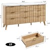 Fluted Dresser with 9 Deep Drawers, 60.6" Wide Modern Chest of Drawer with Faux Marble Top, Wooden Dresser TV Stand - 3 of 4