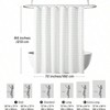 White 72x84 Inch Tufted Pleat Floral Shower Curtain Set with Hooks, Woven Fabric Modern Minimalist Bathroom Curtain - 4 of 4