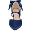 Allegra K Women's Satin Upper Pointed Toe Bow Decor Stiletto Heels Pumps - 3 of 4