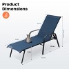 Pellebant Set of 2 Outdoor Chaise Lounge Chairs 6 Positions Adjustable Heavy Duty  Aluminum Frame 270lb Capacity for Poolside Garden Courtyard - 2 of 4