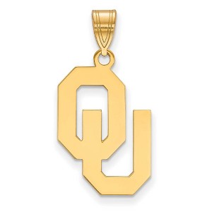 Black Bow Jewelry 14k Yellow Gold Plated Sterling Silver Oklahoma Sooners NCAA Large Pendant - 1 of 3