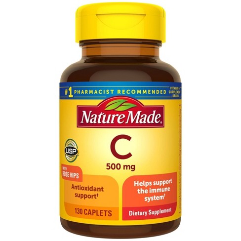 Nature Made Vitamin C 500 Mg Caplets With Rose Hips - 130ct : Target Nature Made Vitamin C 500 Mg Caplets With Rose Hips - 130ct : Target