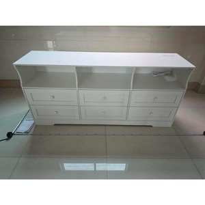 63" Dresser with LED Lights & Charging Station, 6-Drawer Wood Chest with Open Shelves, Storage Organizer TV Stand for Bedroom, Living Room - 1 of 1