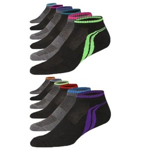 JAMES FIALLO Men's 12-Pairs Low Cut Athletic Neutral Tone with Dynamic Double Stripes Wave Designed Sports Socks - 1 of 4