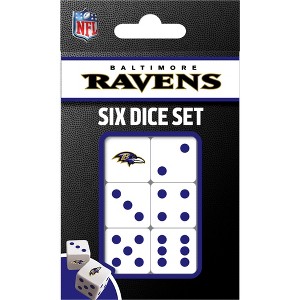 MasterPieces Officially Licensed NFL Baltimore Ravens - 6 Piece D6 Gaming Dice Set Ages 6 and Up - 1 of 4