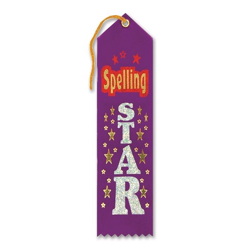 Beistle 2" x 8" Spelling Star Award Ribbon Dark Purple 9/Pack AR023 - image 1 of 1