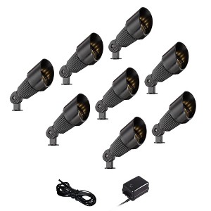 John Timberland Hooded Black 10-Piece LED Landscape Spot Light Set - 1 of 4