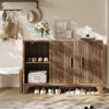 SKONYON Modern Kitchen Cabinet Pantry Cabinet with Adjustable Shelves, Raised Base, Double Doors and Multi-Purpose Storage for Home - 3 of 4