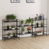 Breighton Home 32.5" Xtra Storage 3 Tier Wide Folding Metal Shelves with Set of 2 Deluxe Extension Shelves in Black - 2 of 4
