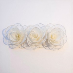 Anna-Kaci 3-Piece Sheer Fabric Rose Flower Hair Clips Set for Elegant Styling 4x1.5in - 1 of 4