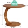 SEVOBAL End Tables C Shaped Side Table with Round Bottom Shelf for Living Room Bedroom and Small Spaces , Brown, 22.05"*24.41"*7.48" - 3 of 4