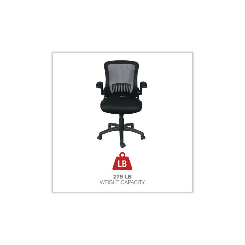 Alera Alera EB-E Series Swivel/Tilt Mid-Back Mesh Chair, Supports Up to 275 lb, 18.11" to 22.04" Seat Height, Black, 4 of 8